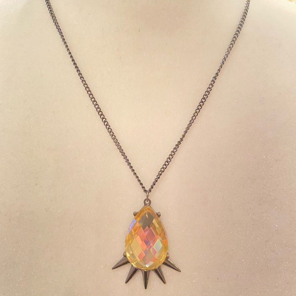 4/$20 Iridescent Pendant Statement Necklace